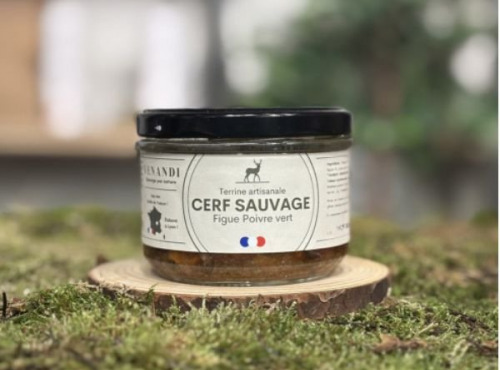 Venandi Sauvage par Nature - Terrine Cerf Sauvage Français aux Figues et Poivre Vert - 12x180g