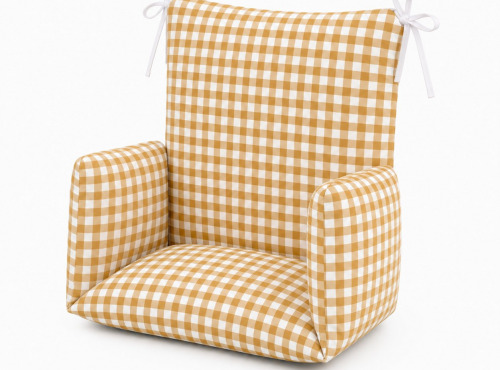 Timouny - Coussin chaise haute universel Vichy curry