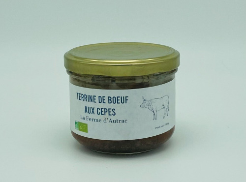 La Ferme d'Autrac - Terrine de Bœuf aux Cèpes BIO 180g