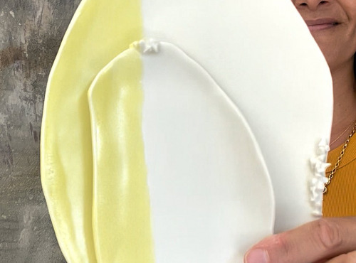 Atelier Eva Dejeanty - Ensemble de plateaux en porcelaine