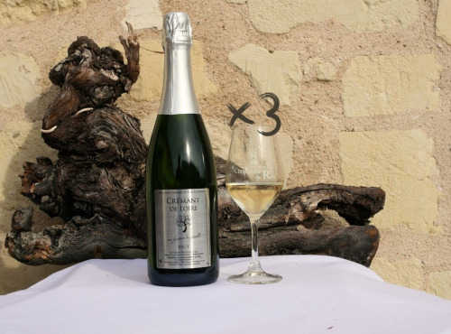 Domaine de la Chopinière du Roy - Lot de 3 bouteilles Crémant de Loire Blanc Brut, Fines Bulles et Fruité AOP - 3x75 cl