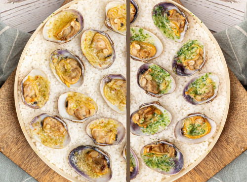 Aperibay – Les Shellfarmers épicuriens - Palourdes beurre d'Amour et Palourdes Beurre persillé - Lot de 4 barquettes