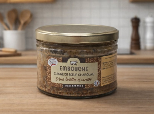 La Maison du Charolais - Cuisiné de Bœuf  AOP Bœuf de Charolles à la crème, lentilles et carottes 370g