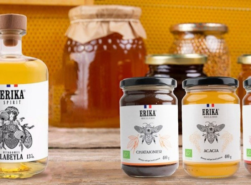 Erika Spirit - Coffret de 3 miels et une bouteille d'hydromel doux
