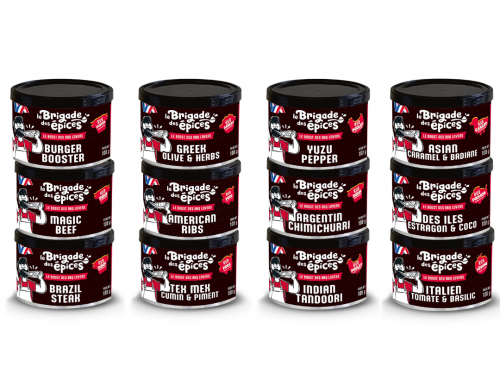 La Brigade des Epices - Assortiment spécial été - 12 assaisonnements barbecue - COMPLET
