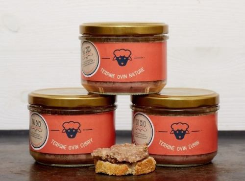 Du bio dans l'assiette - Lot de 3 Terrines d'Agneau : Curry, Cumin et Nature