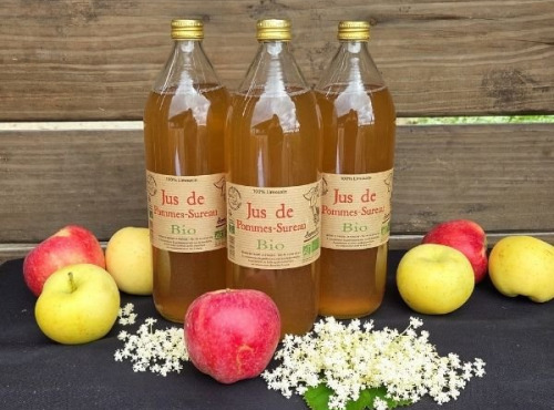 Le verger bio de Quinsac - Lot de 3 Jus de pomme/sureau 1L BIO et DEMETER
