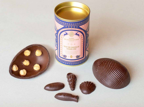 Barre Clandestine - Coquillages et oeuf de Pâques en chocolat bean to bar