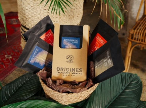 Chocolaterie Origines - Coffret 4 tablettes chocolat Noir 70% "inclusions"