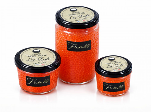 Caviar Perle Noire - Oeufs de truite fumés - 500 gr
