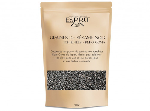 Esprit Zen - Graines de sésame noir torréfiées "Kuro Goma" - Sachet Zip 100g