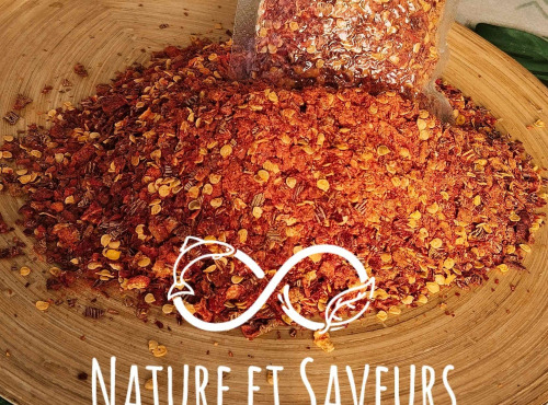 Nature et Saveurs - Ferme Aquaponique et Permacole Astérienne - Piment concassé Gorria et Cayenne - 50g
