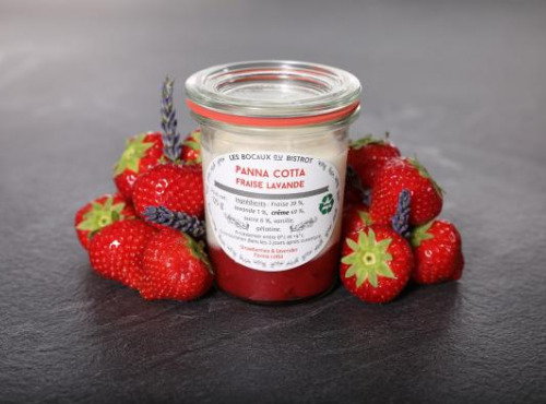 Les Bocaux du Bistrot - (Lot de 2) Panna cotta fraise, lavande