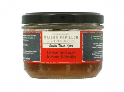 Maison PAPILLON - Artisan depuis 1955 - Terrine de Lapin à la Tomate et Basilic 160g