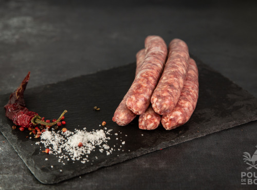 Nature viande - Saucisses de boeuf à l'échalote BIO (race limousine)- 1 KG