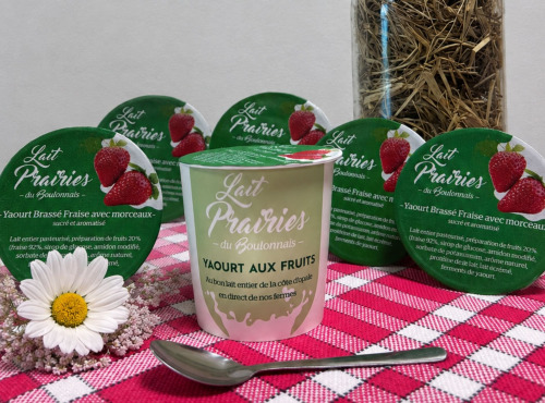 Lait Prairies du Boulonnais - Yaourt brassé Fraise - 6 x 125g
