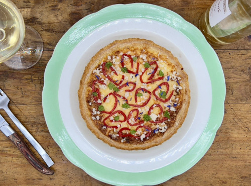 Ferme de Vertessec - Tarte au poulet rôti et poivrons -4 personnes -700g