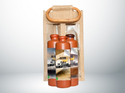 Adal Terra - Coffret cadeau - Coffret Huiles Gastronomiques bio de Chia, Pavot et Sésame Noir 3X200ml