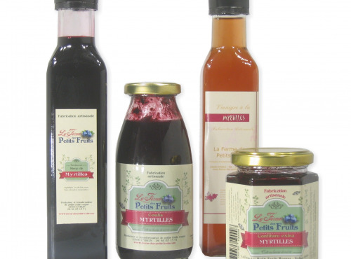 La Ferme des petits fruits - Offre Découverte À La Myrtille : Sirop, Coulis, Confiture Et Vinaigre À La Myrtilles