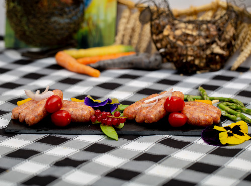 La ferme Grandvillain - Brochettes De Mini Saucisses De Poulet - Chorizo & Emmental - 3 X 120 G