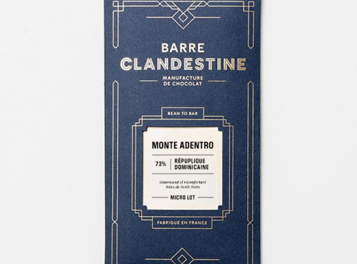 Barre Clandestine - Tablette de chocolat noir grand cru - Monte Adentro 73%, Rép. dominicaine - bean to bar