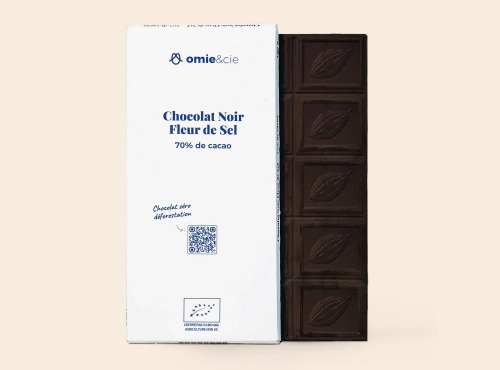 Omie - DESTOCKAGE - Chocolat noir 70% fleur de sel - 100 g