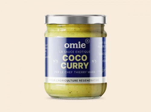 Omie - Sauce coco curry jaune de Madras bio - lait de coco équitable garanti sans déforestation - 190 g