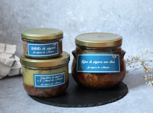 Les Pigeons de Mesquer - Lot Découverte du Pigeon : Rillettes, Grignotines et Tajine aux Olives