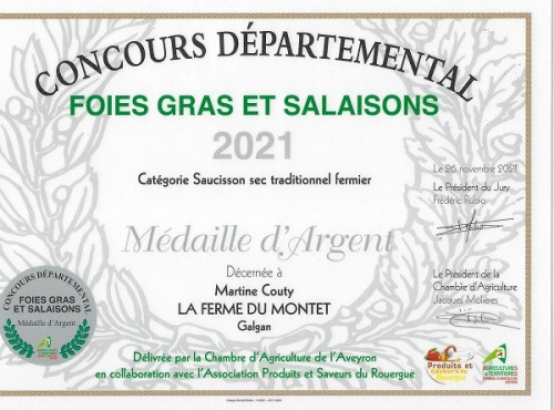 La Ferme du Montet - APERO - Saucisse Sèche - BOEUF - Poivre vert - 200g