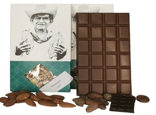 Chaloin Chocolats - Tablette de chocolat lait aux amandes 110g