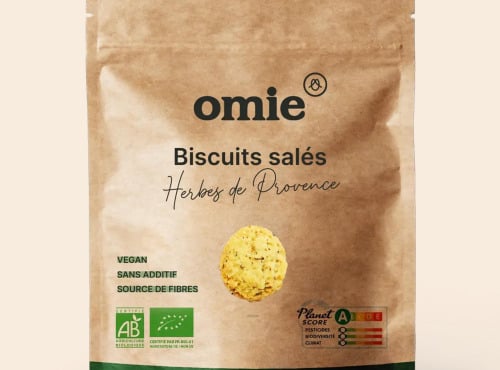 Omie - Biscuits apéritifs aux herbes de Provence bio - farine de blé de Bourgogne - 100 g