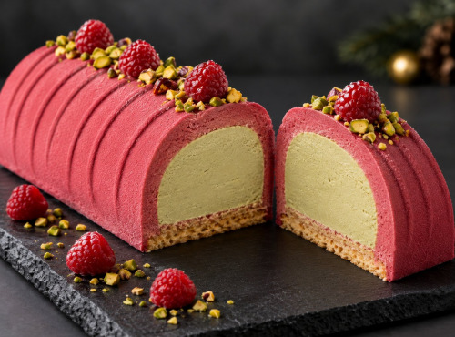 Le Jardinier Glacier - Bûche framboise/Pistache  6-8 pers / 600ML