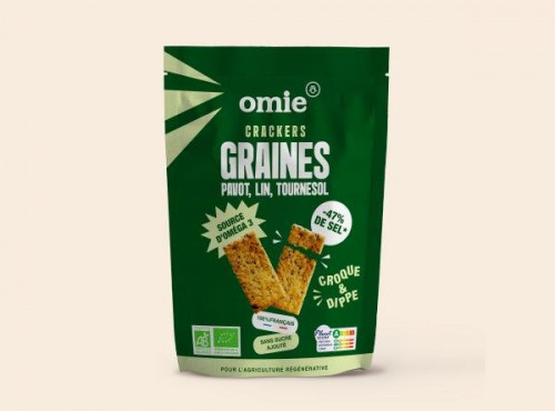 Omie - Crackers aux graines de pavot, lin et tournesol bio - ingrédients français - 100 g
