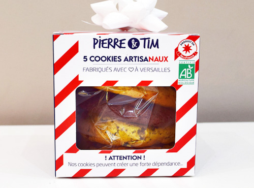 Pierre & Tim Cookies - Boîte De Noël - 5 Cookies Certifiés "agriculture Biologique"