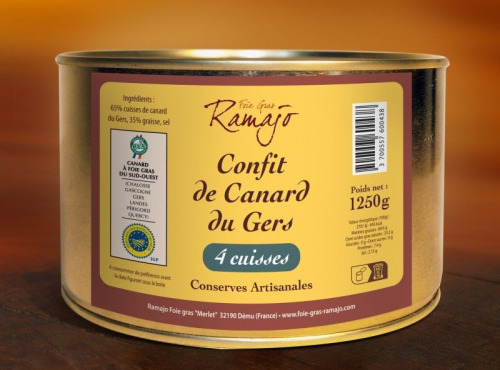 Maison Ramajo - Confit de canard IGP Gers 4 cuisses 1250g