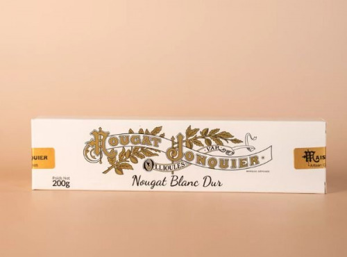 Maison Jonquier - Nougat blanc dur - 200g - 40% d'amandes - Artisanal
