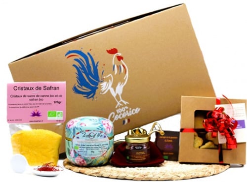 Le safran - l'or rouge des Ardennes - Coffret cadeau Biscuits Et Thé Au Safran