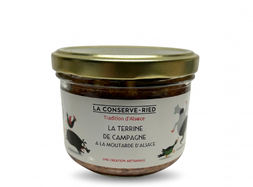 Les foies gras du Ried - Terrine de campagne à la Moutarde d'Alsace 180 G