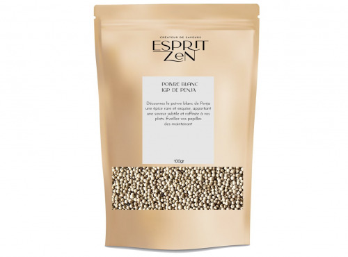 Esprit Zen - Poivre Blanc de Penja IGP - Sachet de 100g