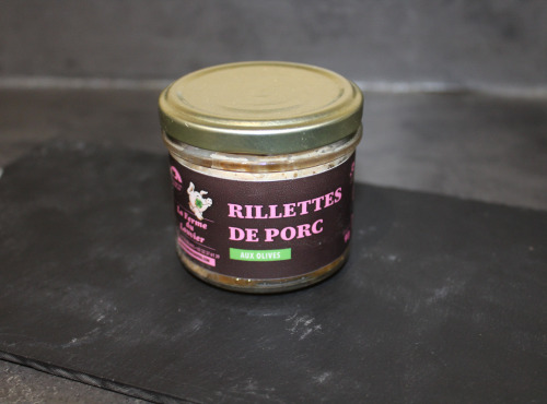 La Ferme du Louvier - Rillettes de porc aux olives 90 g de porc élevé en plein air