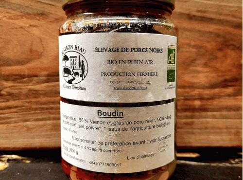 Maison Biau - Boudin noir à la viande de porc noir en pot 650g