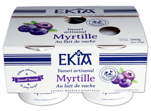 Bastidarra - Ekia - Yaourt Myrtille Brassé  4*125 gr