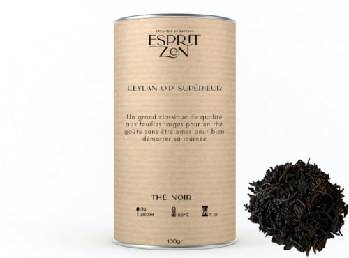 Esprit Zen - Thé Noir "Ceylan O.P Supérieur" - nature - Boite 100g