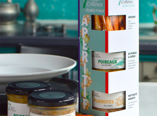 Sept Collines - Coffret Apéritif contenant 2 recettes aux légumes d'été + gressins à l'huile d'olive (vegan)