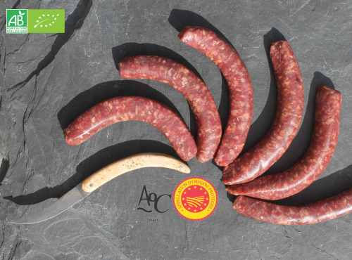 Domaine des Alliers -  Bœuf d'exception - 6 Saucisses de bœuf, AOC Maine-Anjou, BIO – 400 g  [SURGELÉ]