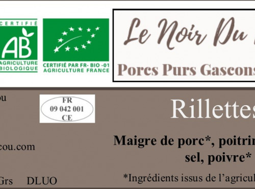 Le Noir du Picou Elodie Ribas - Rillette de porc gascon