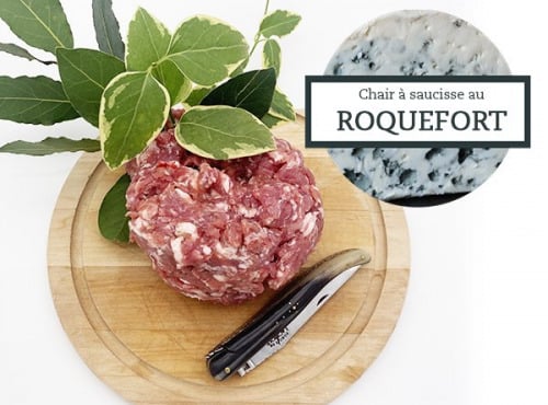 Cote2boeuf - [Précommande] Chair à saucisse au roquefort sans nitrite