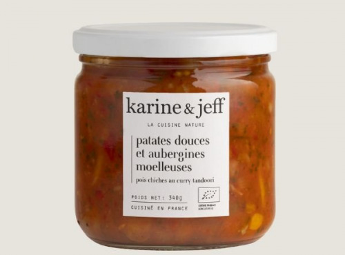 Karine & Jeff - Patates douces et aubergines moelleuses - pois chiches au curry Tandoori 340g