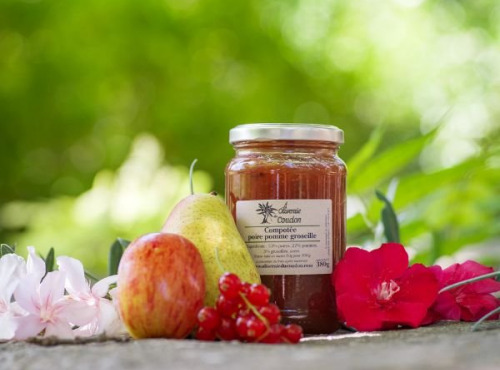 L’Oliveraie du Coudon - Compote Pomme Poire Groseille 390Gr
