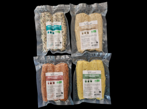 Les Saisissantes - Assortiment dégustation 4 recettes (soit 4 paquets de 4 saucisses végé de 55g)